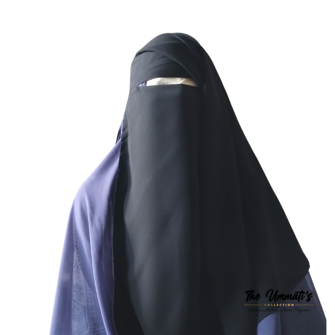 Two layer Niqab - Black