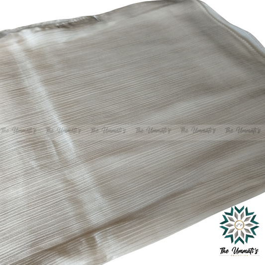 Textured Satin Hijab - White