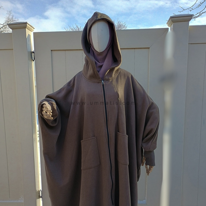 Haya Poncho - Taupe Brown