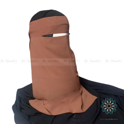 Long Single Layer Niqab - Mocha