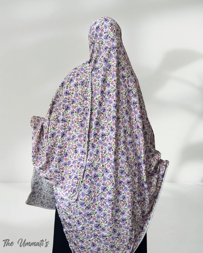 XL Prayer Hijab with Lace (Blooming Petals)