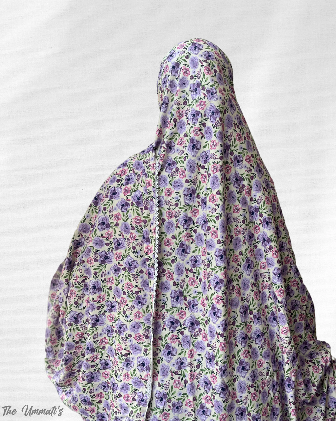 XL Prayer Hijab with Lace (Blooming Petals)