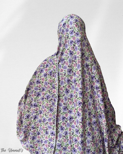 XL Prayer Hijab with Lace (Blooming Petals)