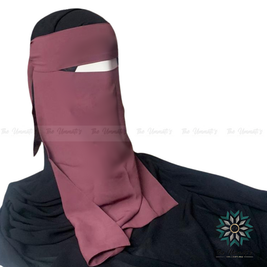 Long Single Layer Niqab - Rose