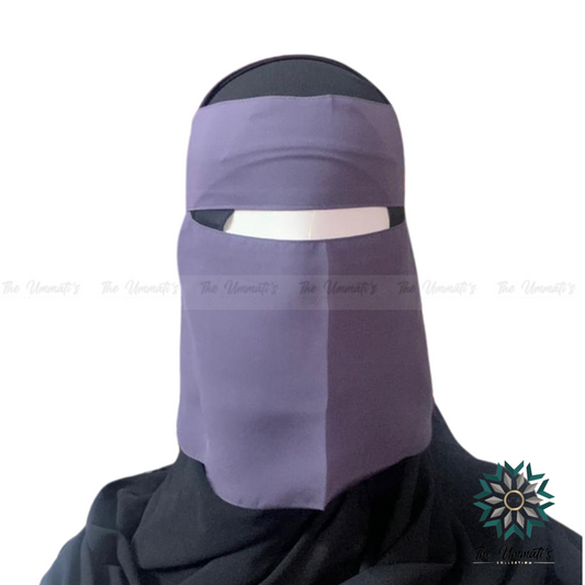 Short Single Layer Niqab (No Pinch) - Slate