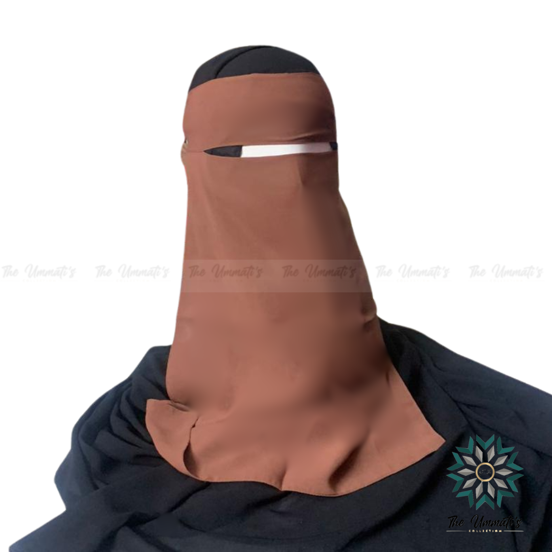 Long Single Layer Niqab - Mocha