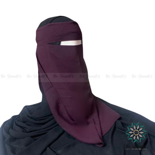 Long Single Layer Niqab - Purple