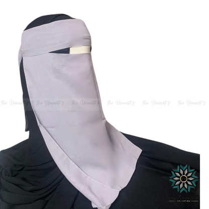 Long Single Layer Niqab - Cloud