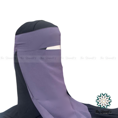 Long Single Layer Niqab - Slate