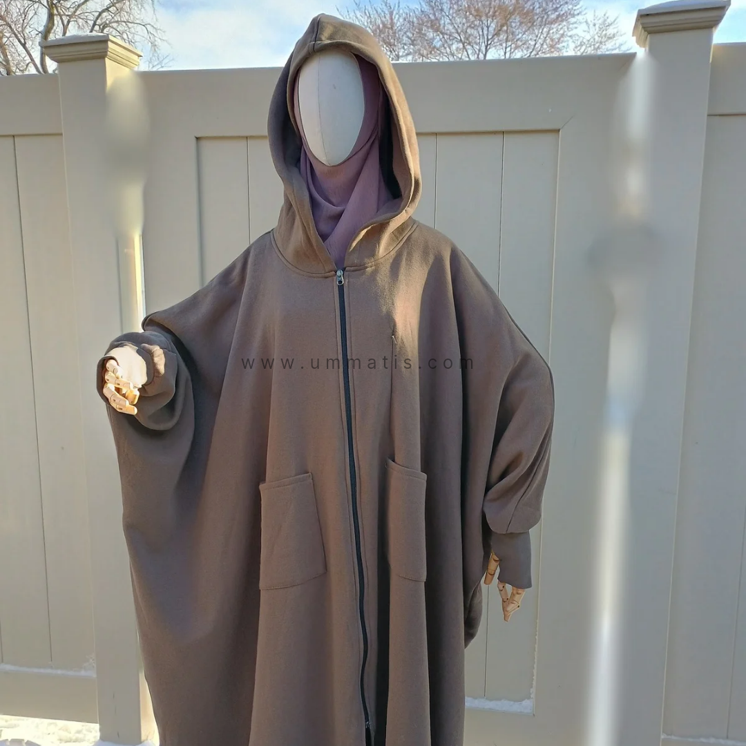 Haya Poncho - Taupe Brown