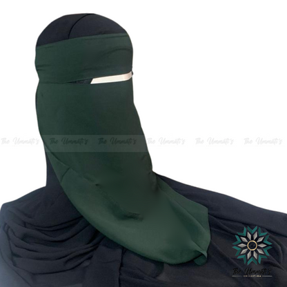 Long Single Layer Niqab - Forest