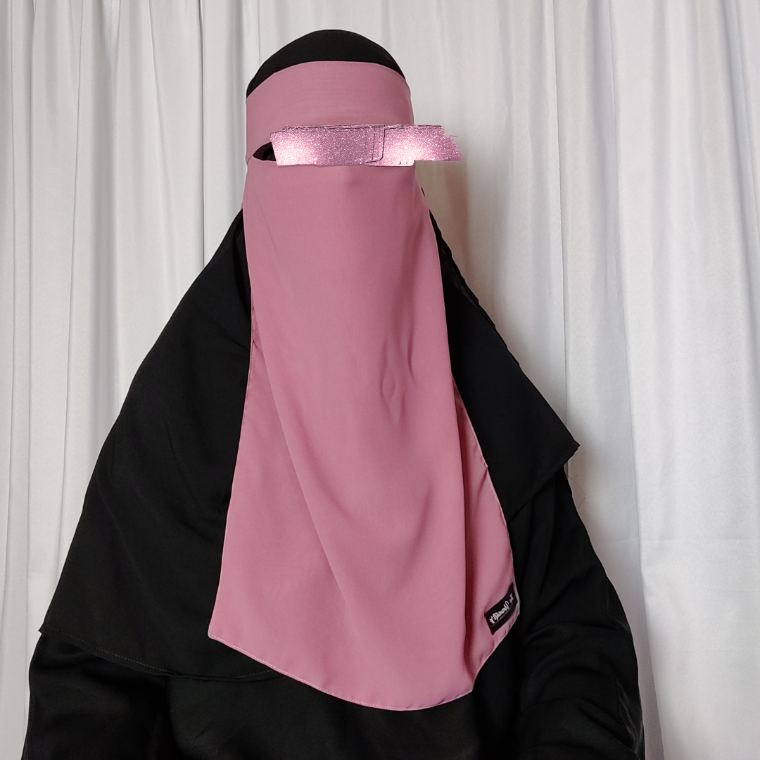 Long Single Layer Niqab - Dusty Pink