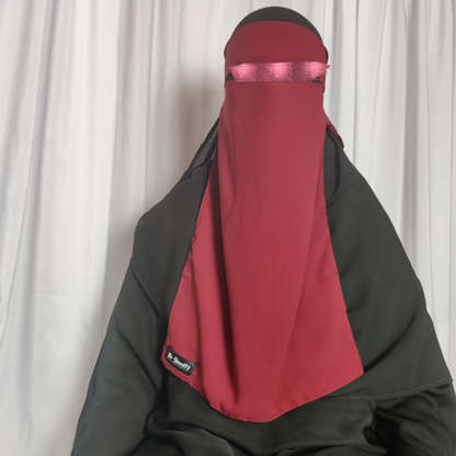 Long Single Layer Niqab - Red (discontinued)