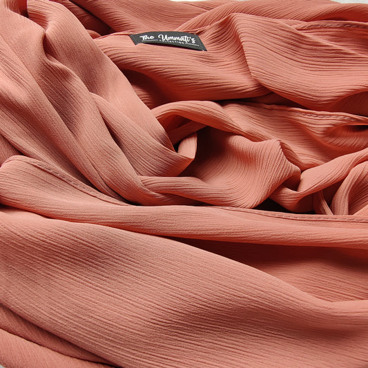 Crinkle Chiffon Hijab - Rouge